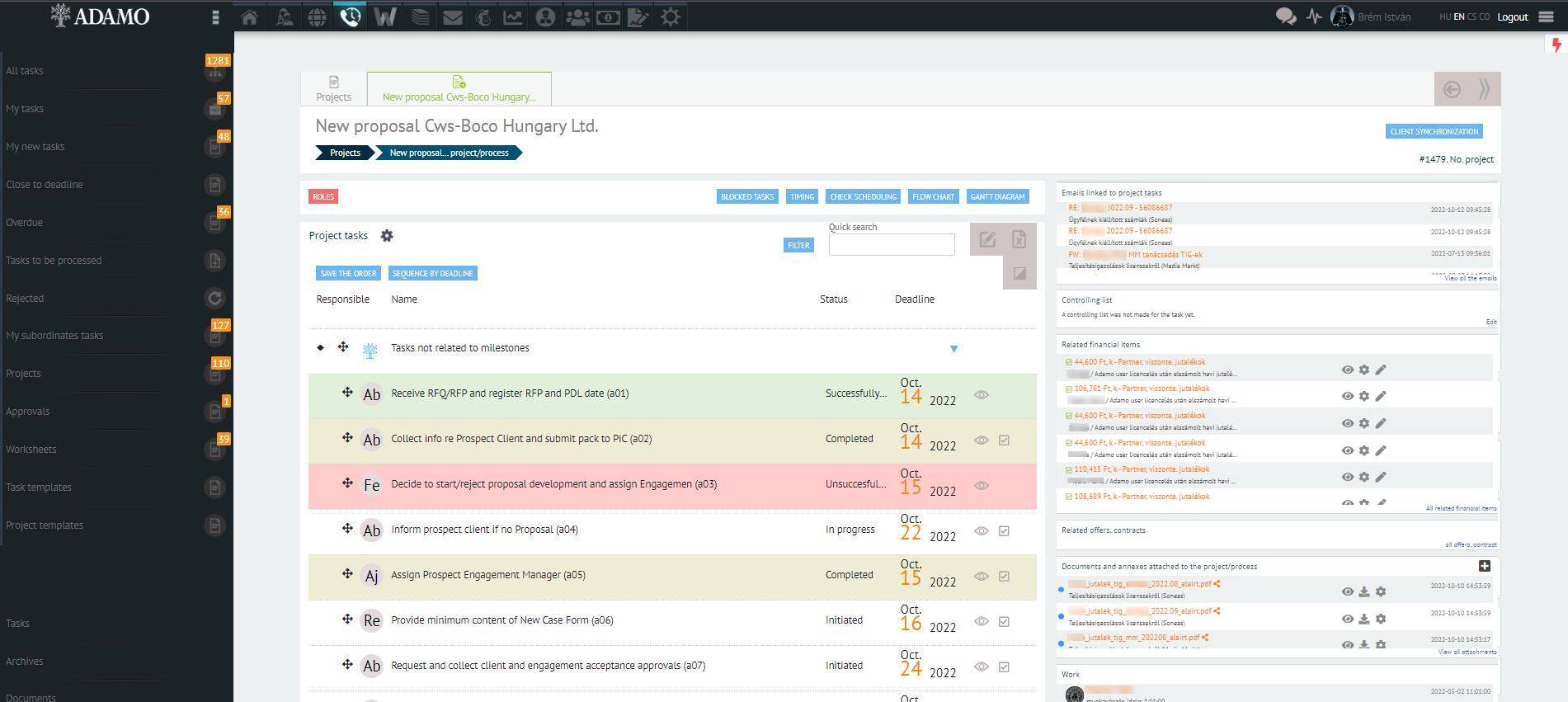 screenshot of Adamo Digital Platform